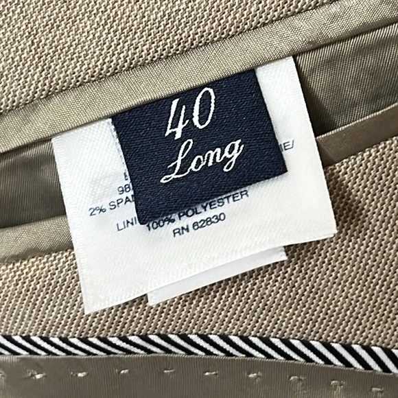 NWT Lands End Khaki Comfort Year’rounder Tailored Suit Jacket Size 40L Long - Picture 6 of 11